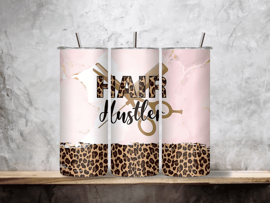 Hair Hustler Cheetah Print Tumbler, Tumblers, Home & Garden, Becca’s Banging Designs