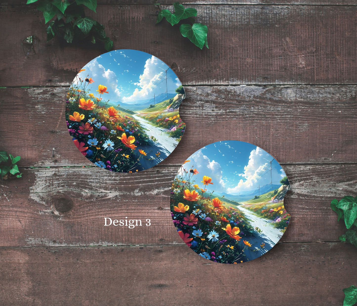 Flowers Car Coasters