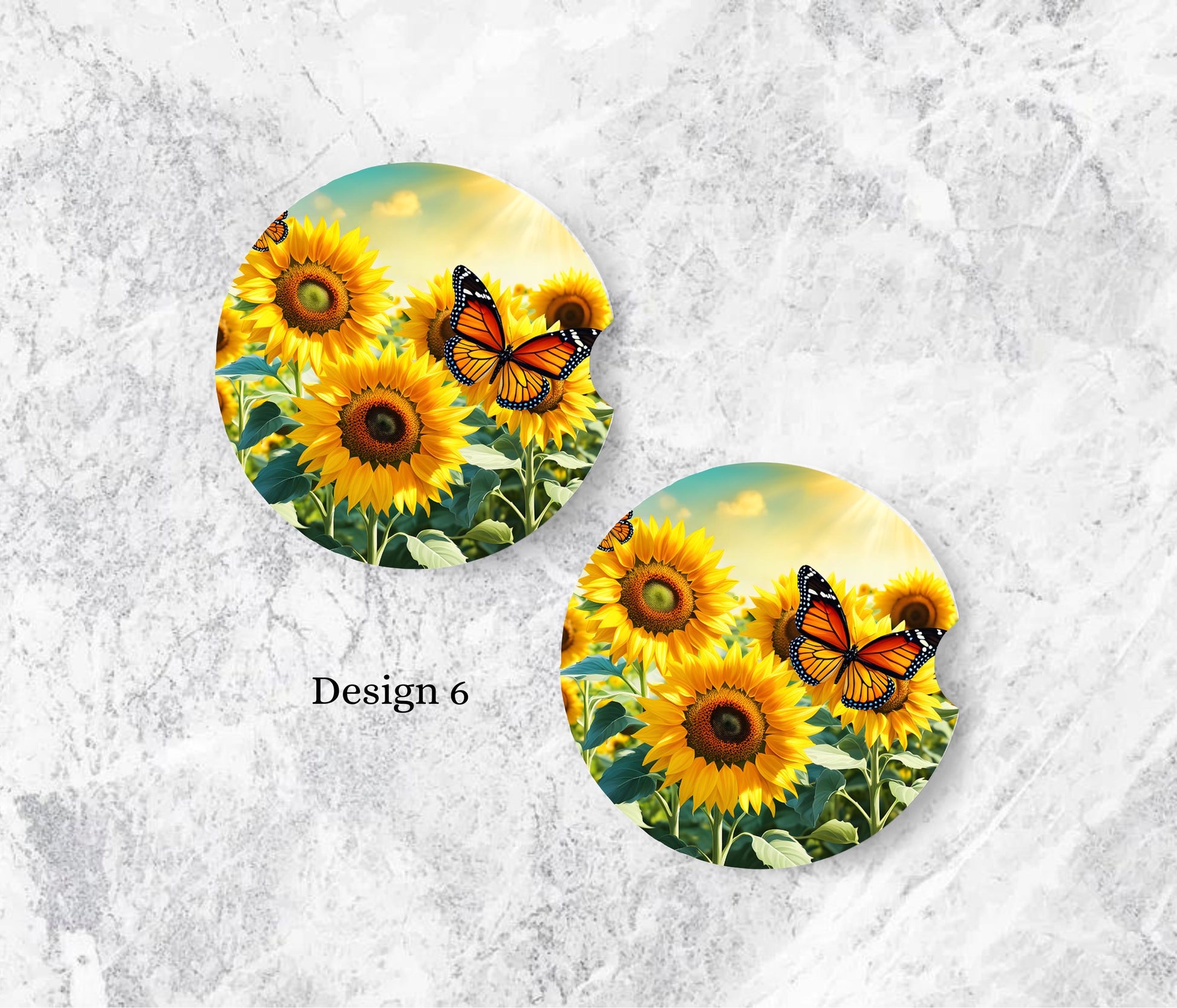 Sunflower Car Coasters 