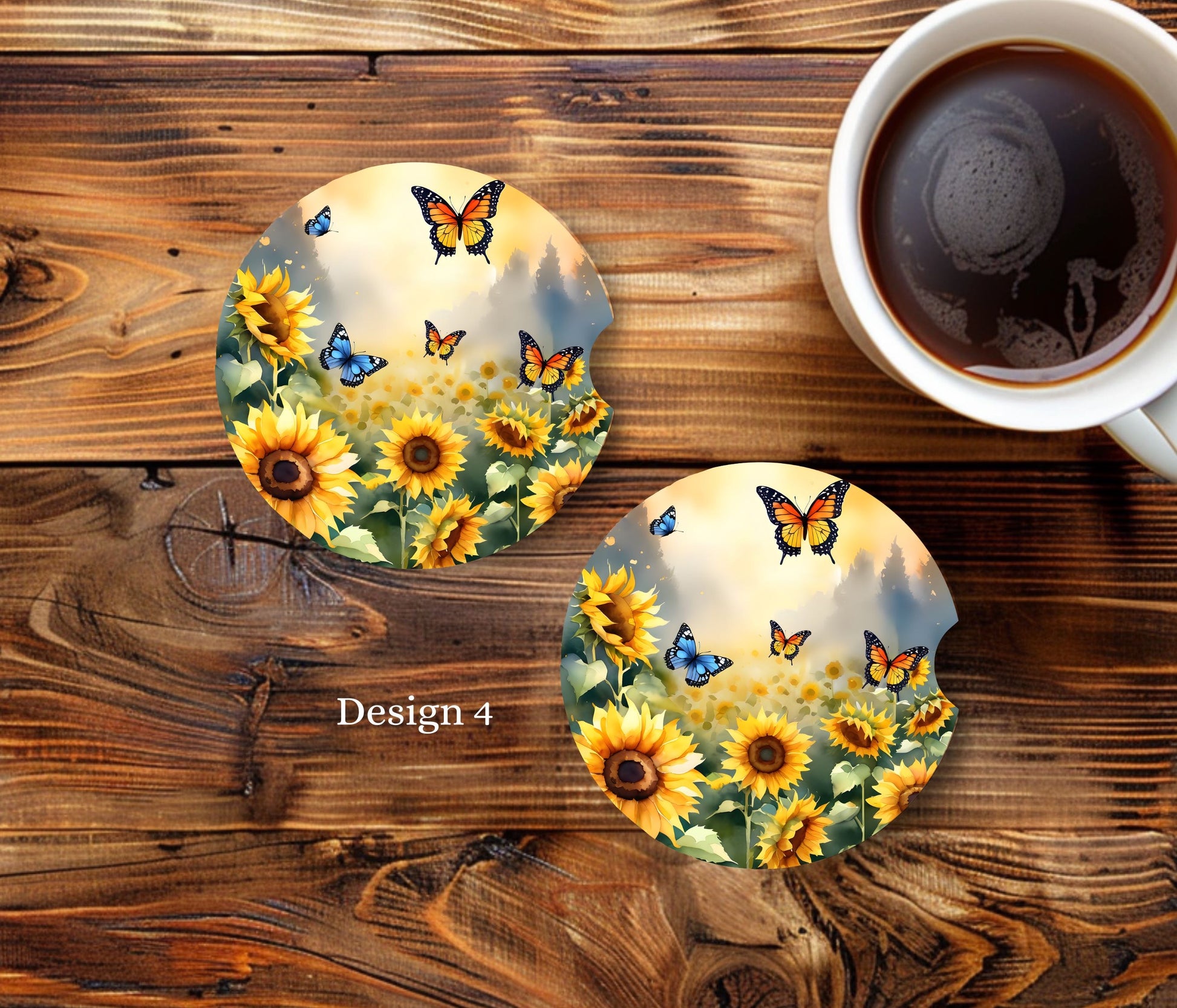 Sunflower Car Coasters 