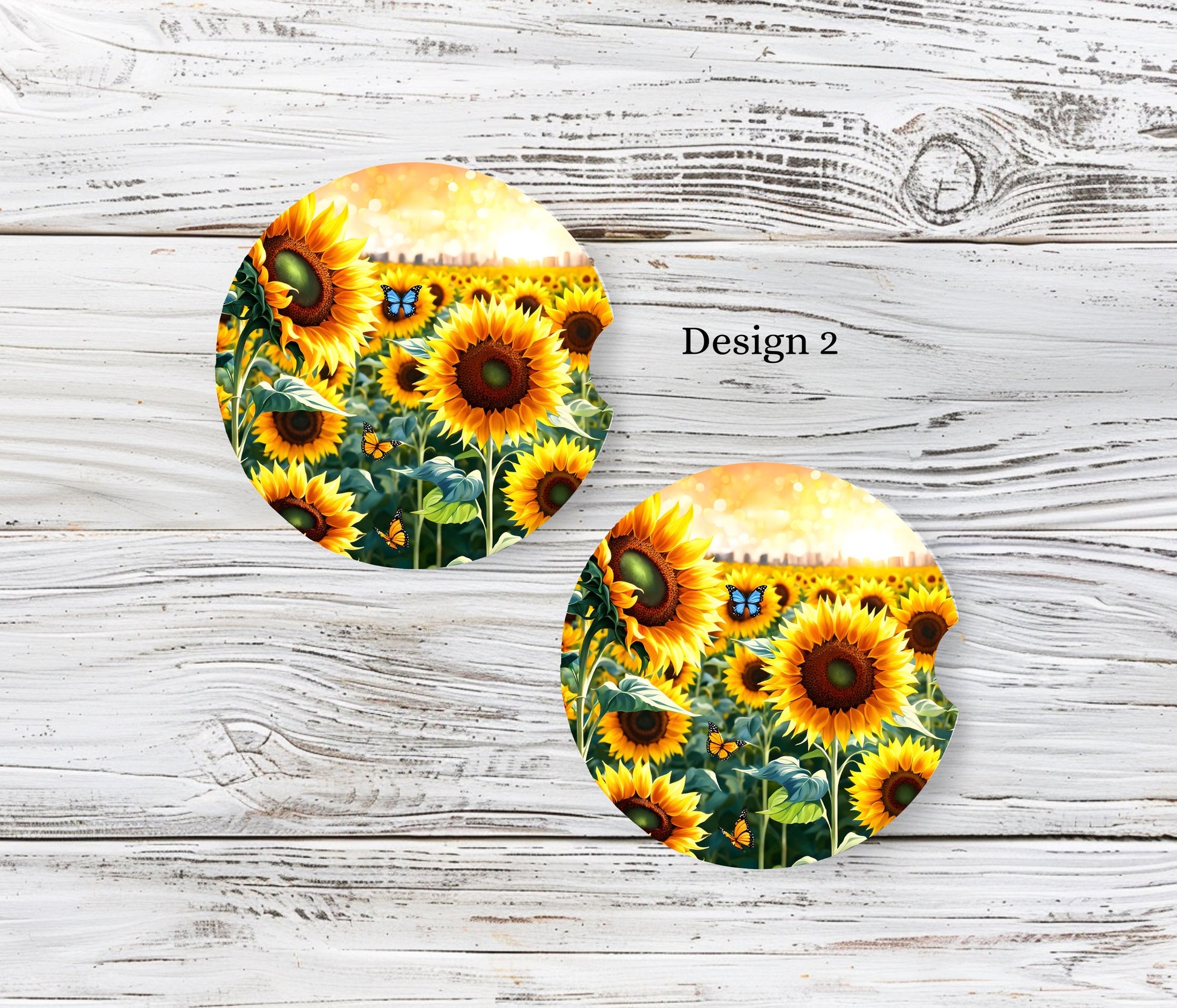 Sunflower Car Coasters 