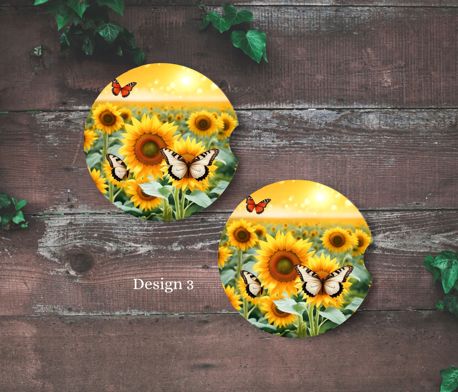 Sunflower Car Coasters 